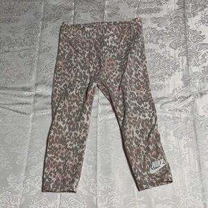 Nike Kids' Cheetah Print Leggings - Pink and Gray 3T